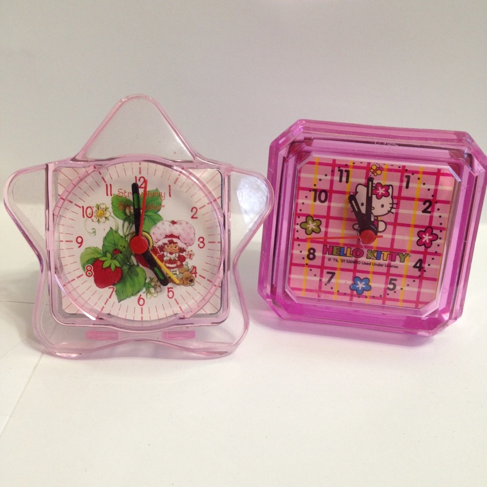 Hello Kitty & Strawberry Shortcake Alarm Clock Set